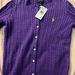 NWT Ralph Lauren Polo Girls Sweater Cardigan